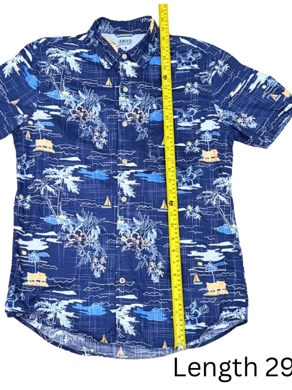 IZOD Saltwater Men’s Size M. Tropical 100% Cotton - Picture 6 of 8